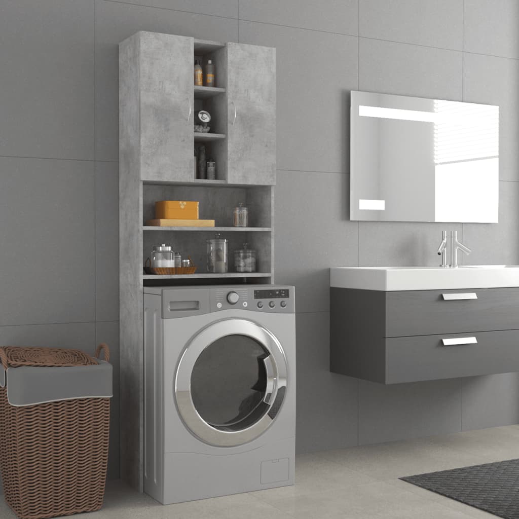 Vidaxl - Meuble Pour Machine À Laver Gris Béton 64x25,5x190 Cm