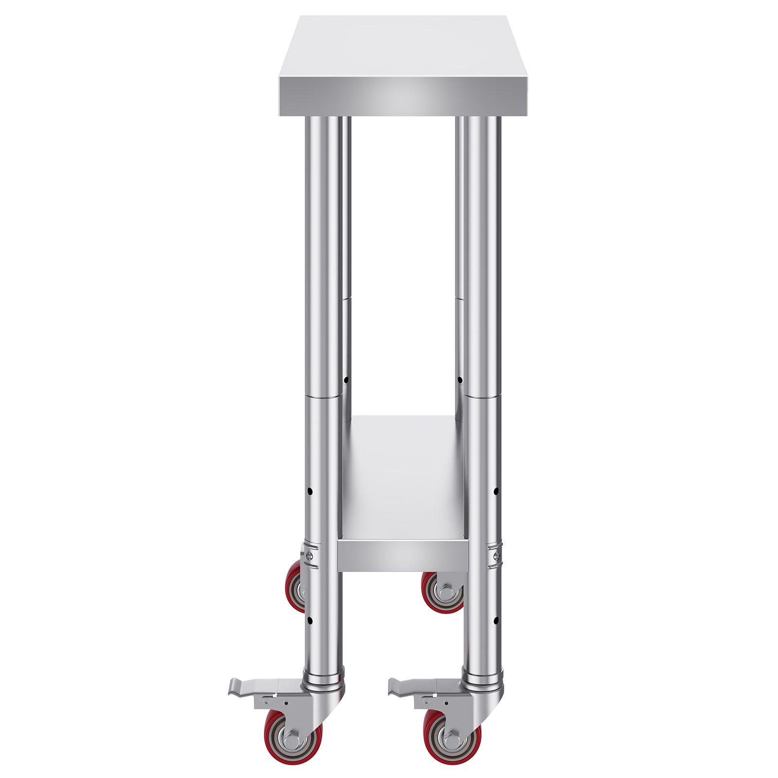 Table de travail inox SUS201, 700 lbs, 3 hauteurs réglables, 4 roulettes