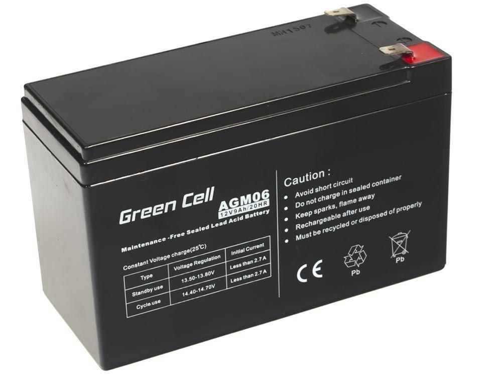 Green Cell AGM06, 12 V, 9 Ah, 1 Stück(e), 5 Jahr(e), Schwarz, Plombierte Bleisäure (VRLA) - Image 3