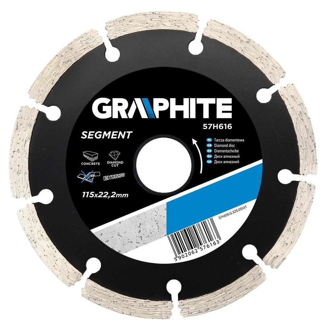 Graphite Schwarz Segmentierte Diamanttrennscheibe In 115 X 22,2 Mm