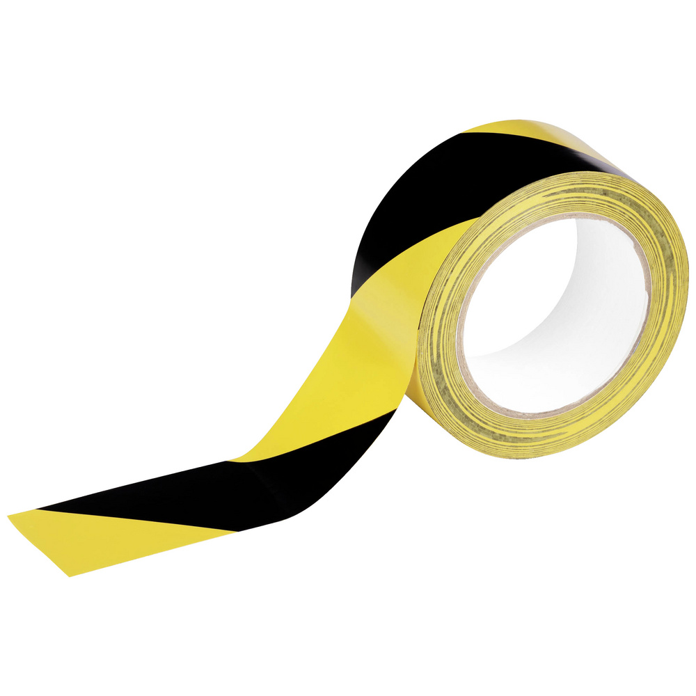 Markierungsband Durable Basic, gelb/schwarz, 50 mm Breite, Weich-PVC, selbstklebend, wieder ablösbar - Image 4