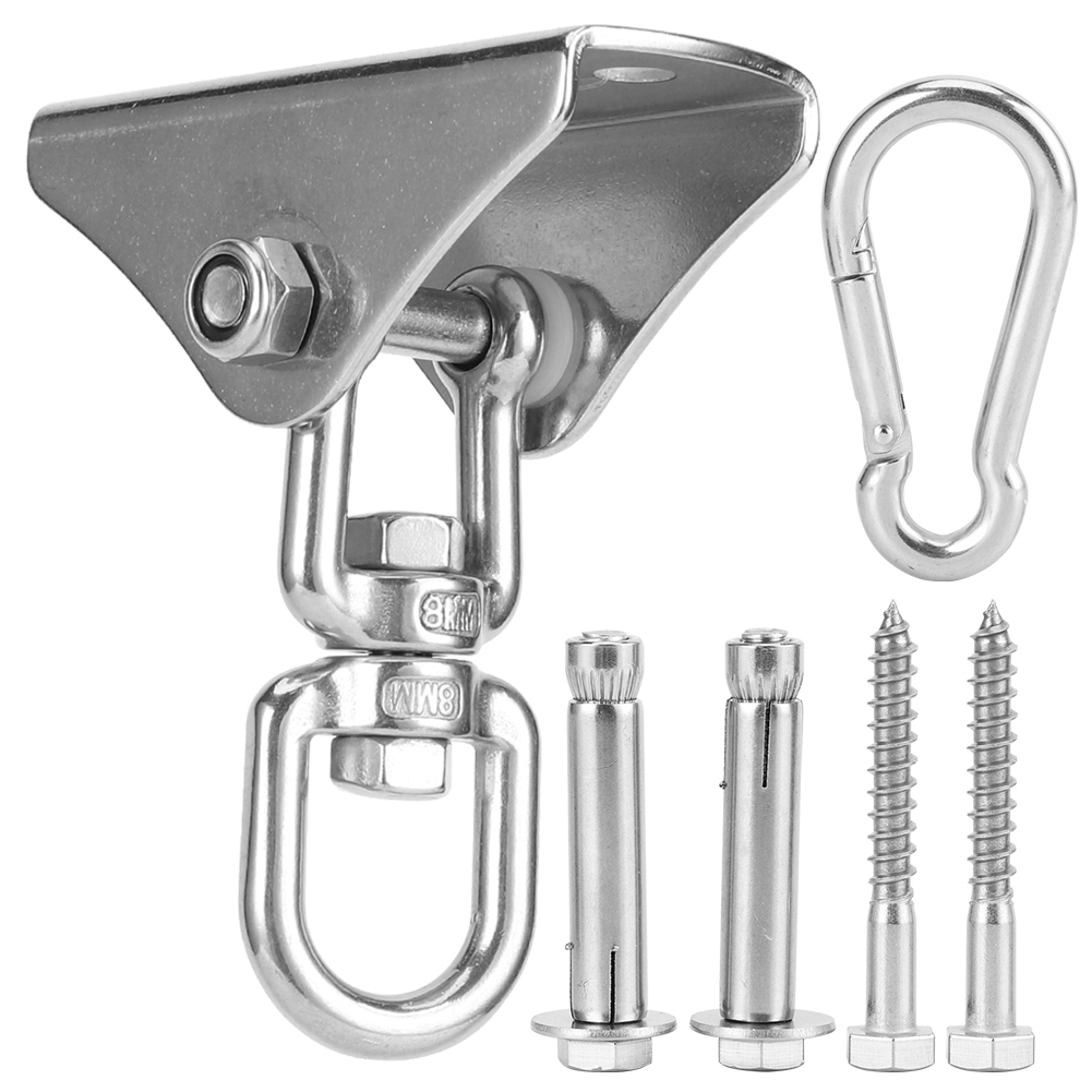 Crochet de suspension en acier inoxydable, mousqueton fixe pivotant à 180°, pour balançoire et chaise suspendue