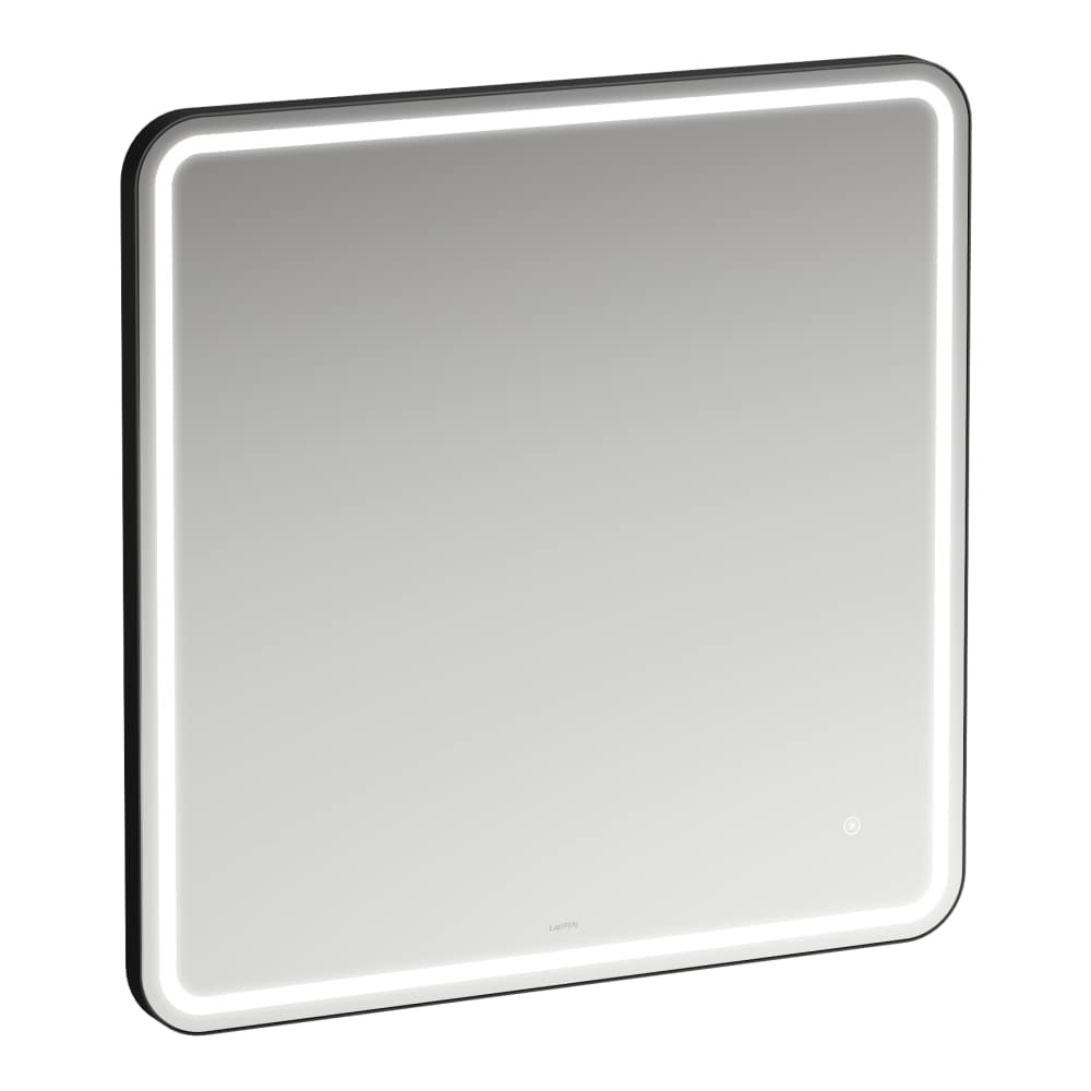 Laufen Schwarz Spiegel, Base 2.0 Miroirs, Éclairage Led, Interrupteur À Capteur Tactile, Anguleux, Cadre En Aluminium Noir (80 X 80 Cm) - Image 3