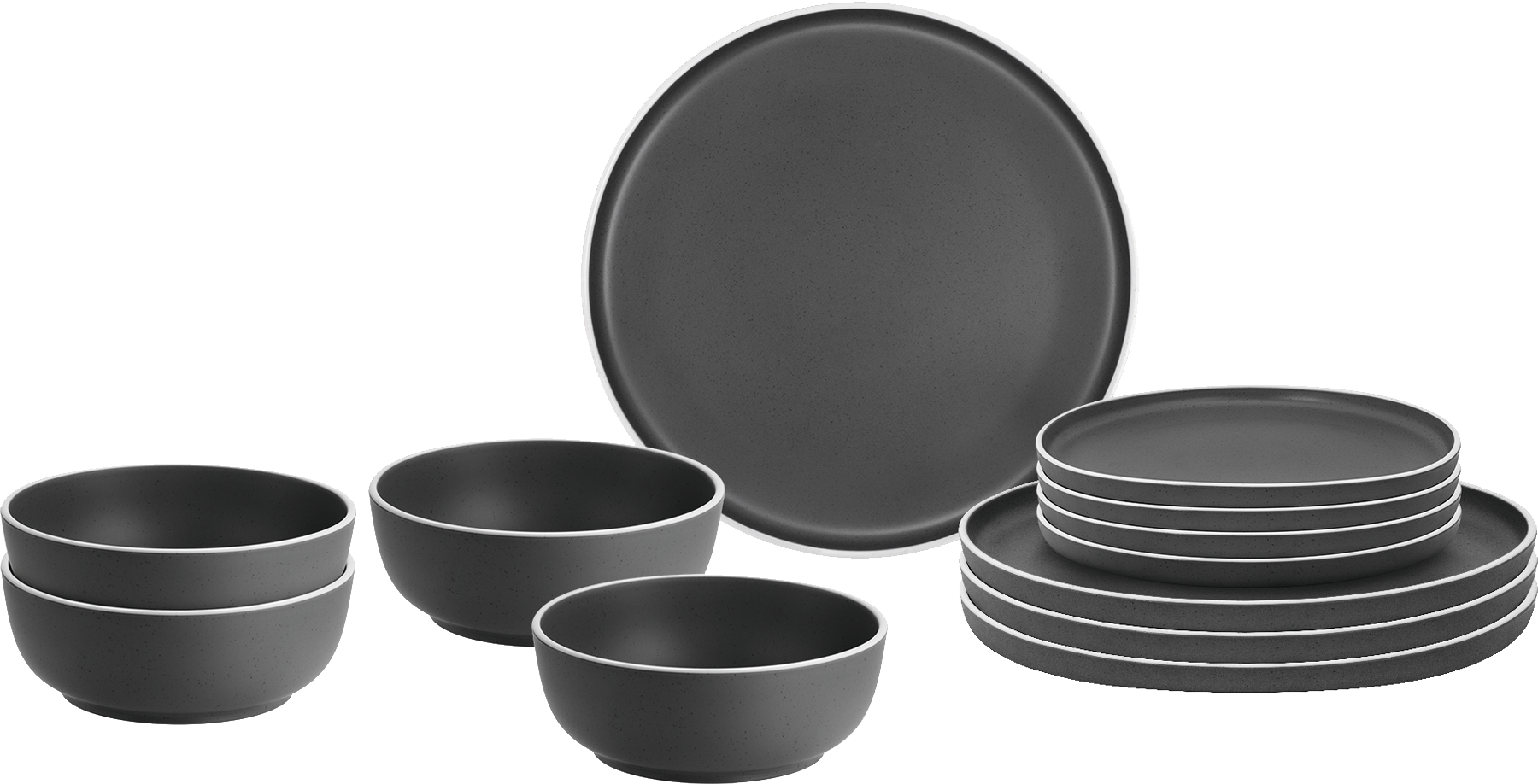 Camping Brunner Melamin Geschirr Campinggeschirr DOLOMIT GREY 12tlg antislip - Image 2