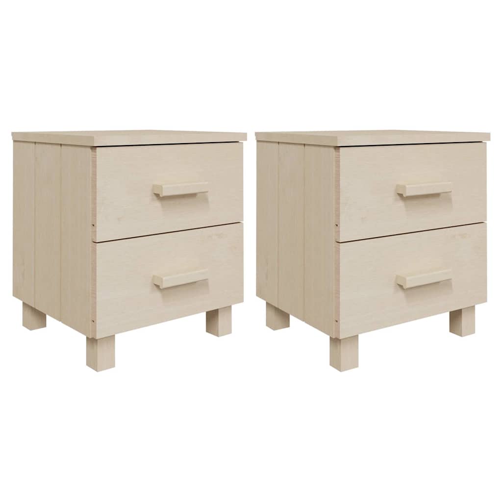 Vidaxl Braun Bedside Cabinets Hamar 2 Pcs Honey Brown 40X35x44.5 Cm