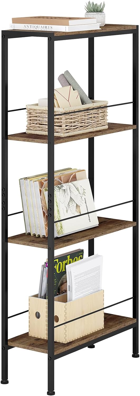 Woltu – Étagère De Rangement Étroite 4 Niveaux En Mdf Et Métal