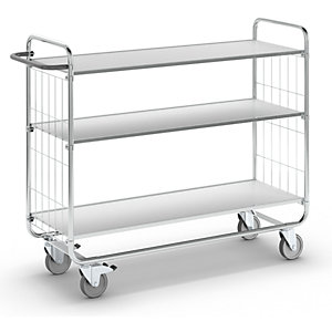 Kongamek Bordwagen verzinkt mit 3 laminierten Böden 1200x425mm und Bremse - Image 2