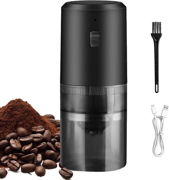 Macchina Da Caffè - Macinacaffè - Macchina Da Caffè Portatile - Macchina Da Caffè Con Funzione Di Macinatura - Leggera E Semplice - Nera