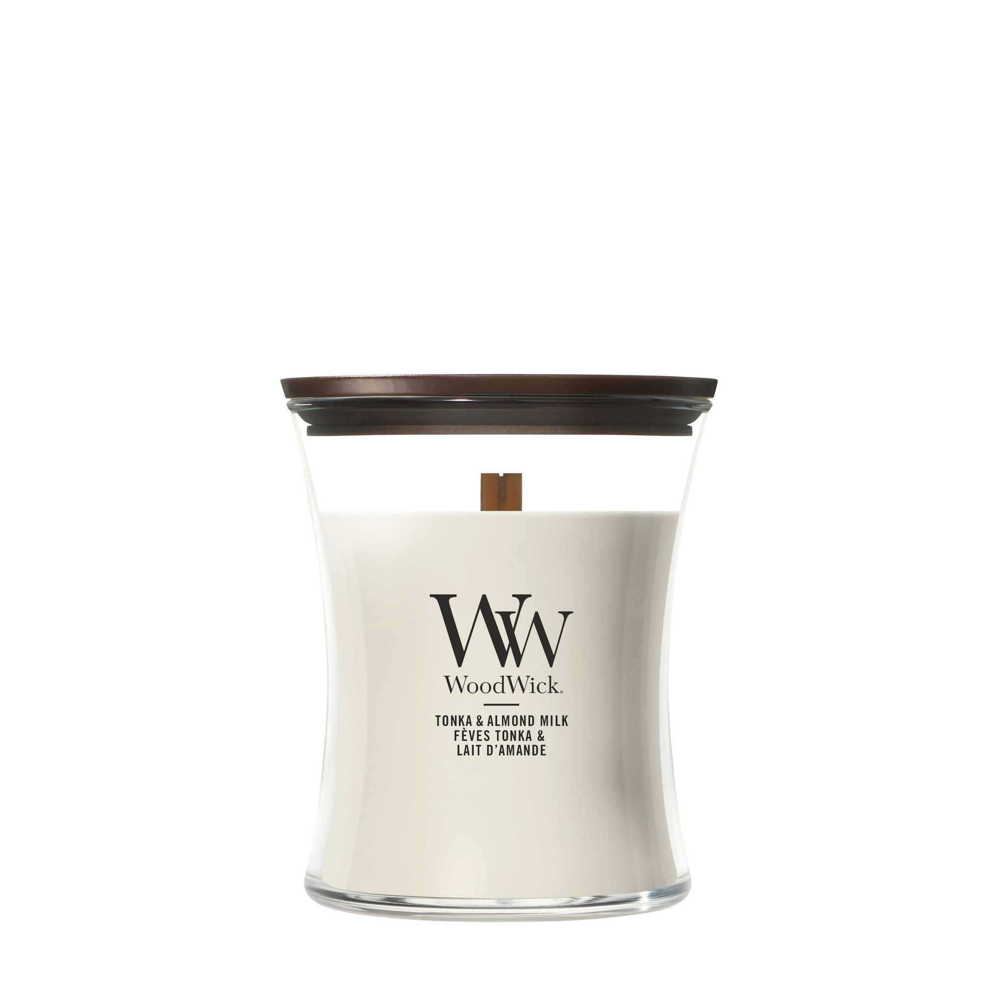 Woodwick Duftkerze "Tonka & Almond Milk Medium Jar"