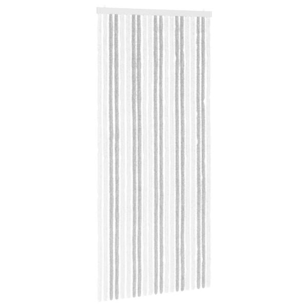 Rideaux Anti-insectes En Chenille Gris Clair Et Blanche