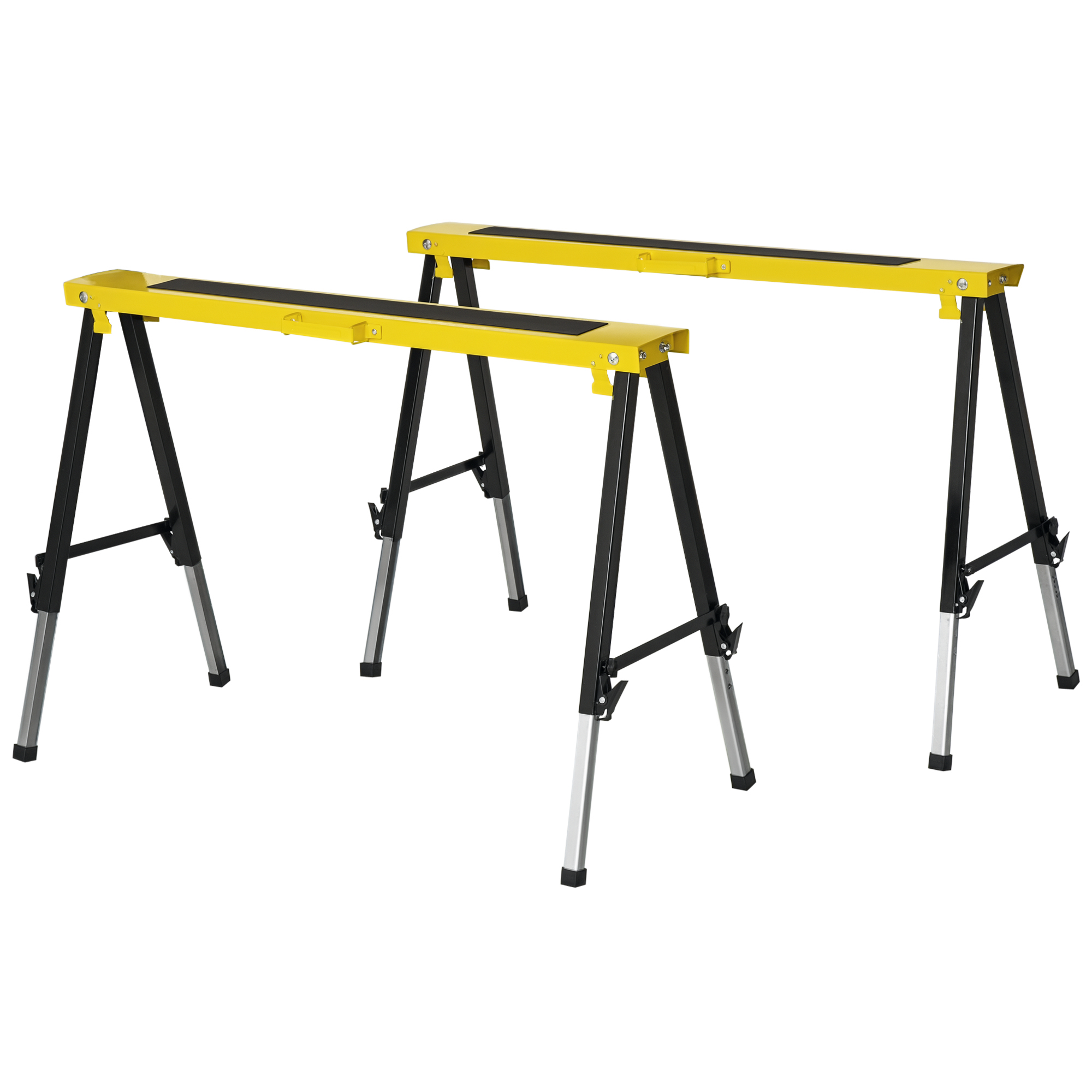 Tréteaux pliables télescopiques réglables 62-90 cm, métal, charge 100 kg, lot de 2