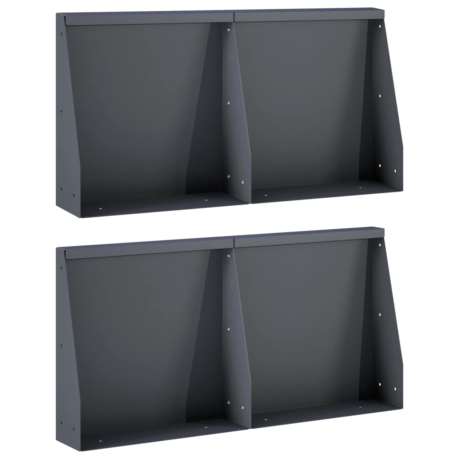 Vidaxl Anthrazit Stützmauer 4 Stk. 40 X 12 X 40 Cm Stahl