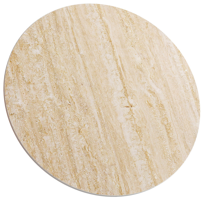 Zl Zeling - Dessus De Table En Pierre Frittée Ronde Beige 60cm