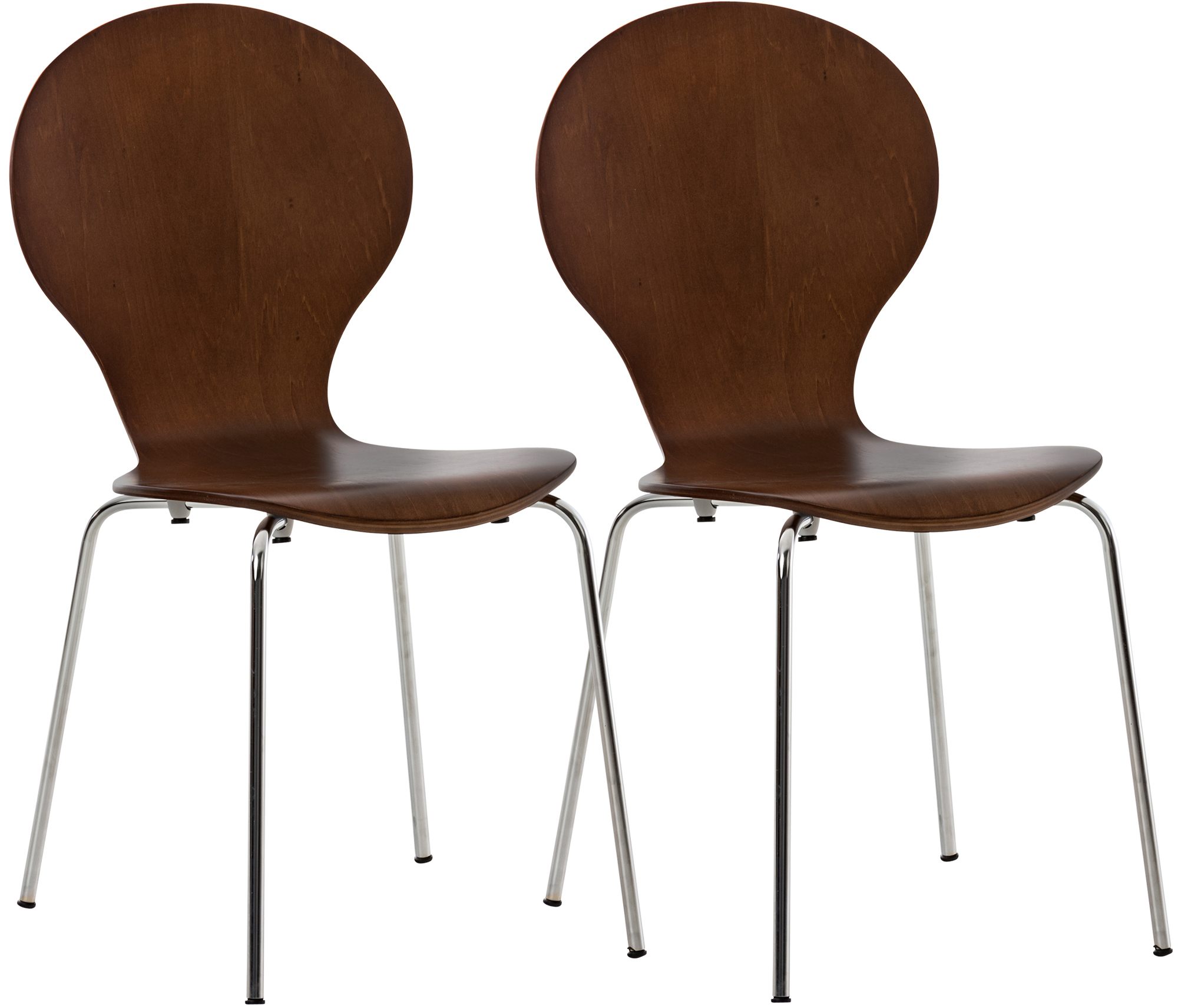 Clp 2x Stapelstuhl Diego Ergonomisch Braun