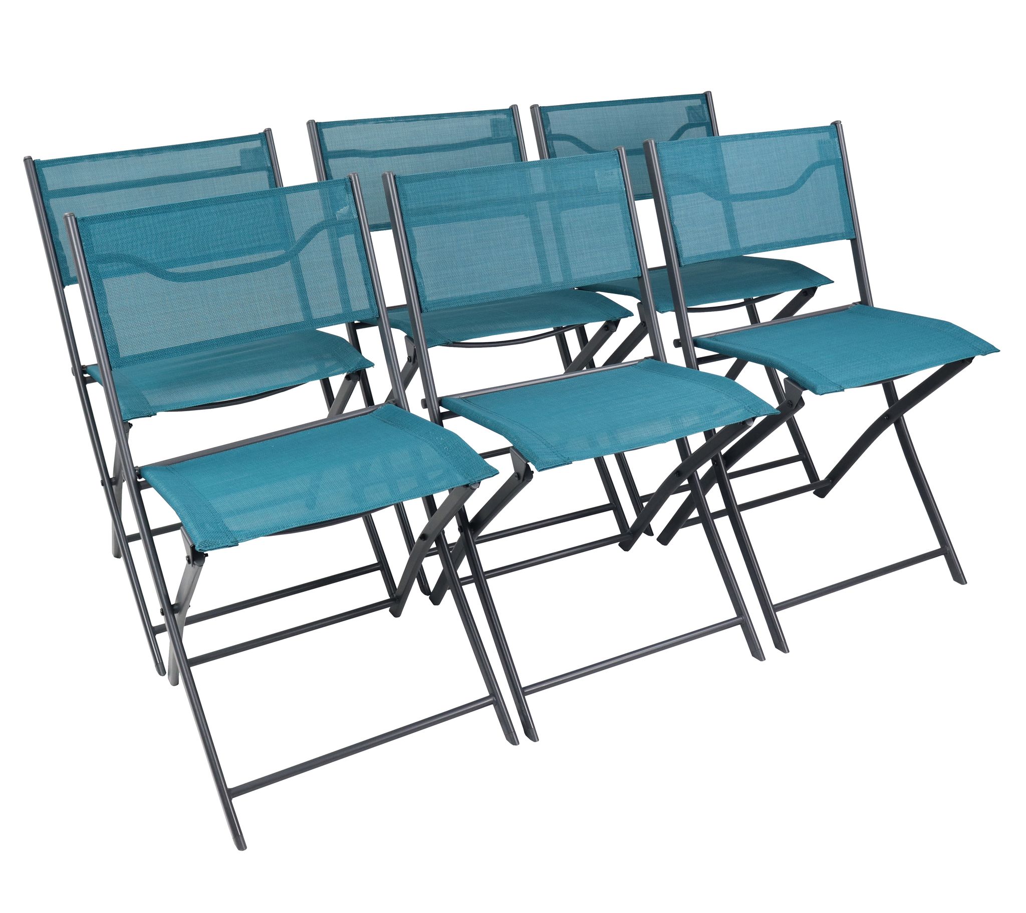 Vcm - Chaise De Jardin Sumila H. 79 X L. 45 X P. 46 Cm Turquoise