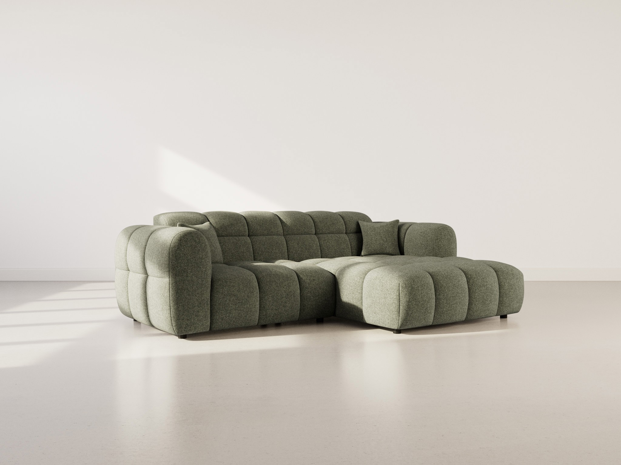 Lisa Design – Canapé D'Angle Droit 4 Places En Tissu Texturé