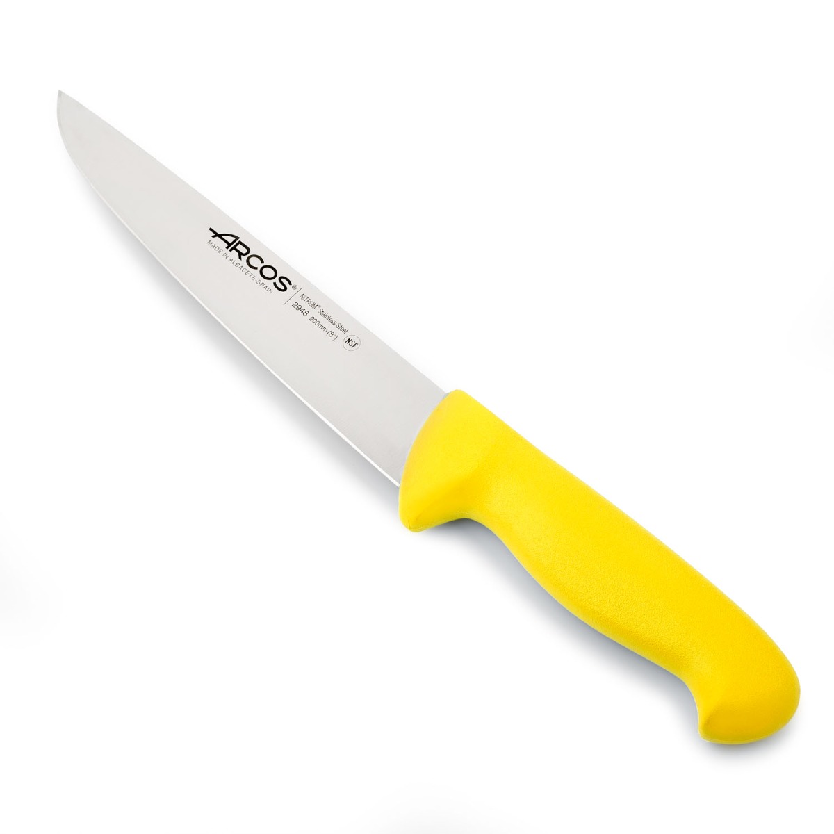 Arcos Gelb Fleischermesser Farbe - Prof 294800 Edelstahl Nitrum Und Mango Ergonomisches Polypropylen E Und 20 Cm Klinge, Vitrine