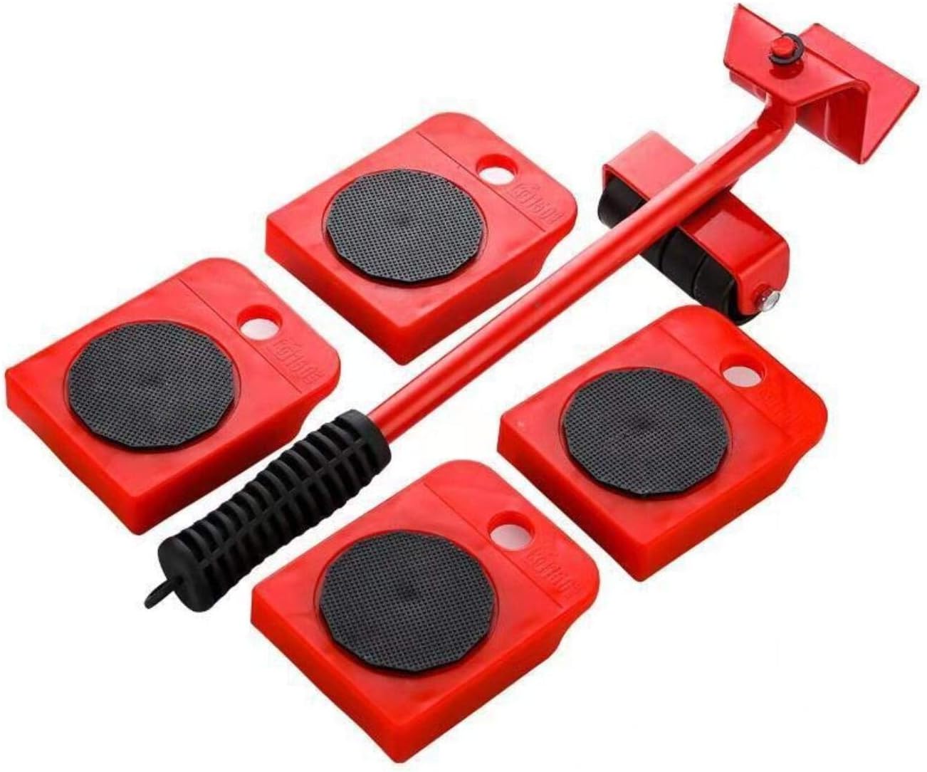 Lot de 5 roulettes universelles robustes pour meubles et objets mobiles, rouge