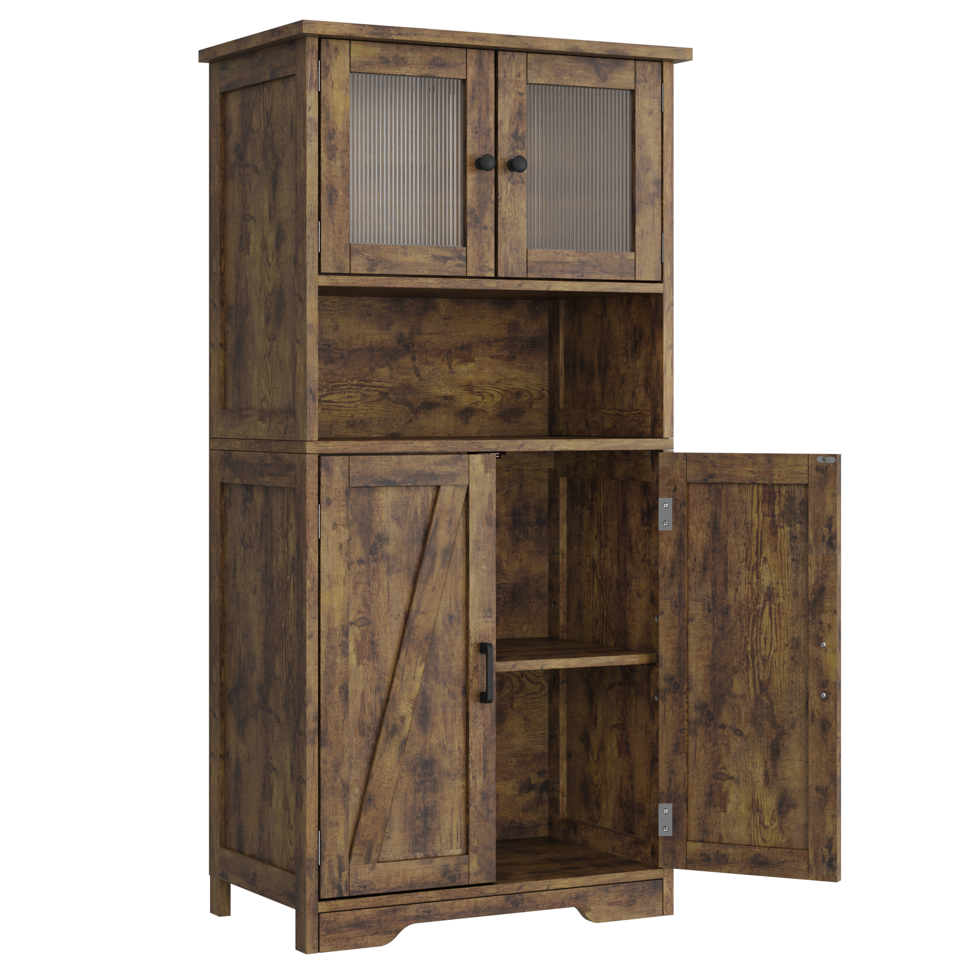 Meuble Colonne De Salle De Bain,meuble Salle De Bain Rangement En Bois,armoire À 2 Etagères Réglables, 2 Compartiments 60x30x128cm,narron