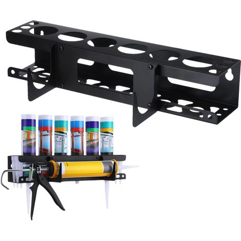 Support mural pour 6 tubes de calfeutrage, rangement de cartouches silicone, noir
