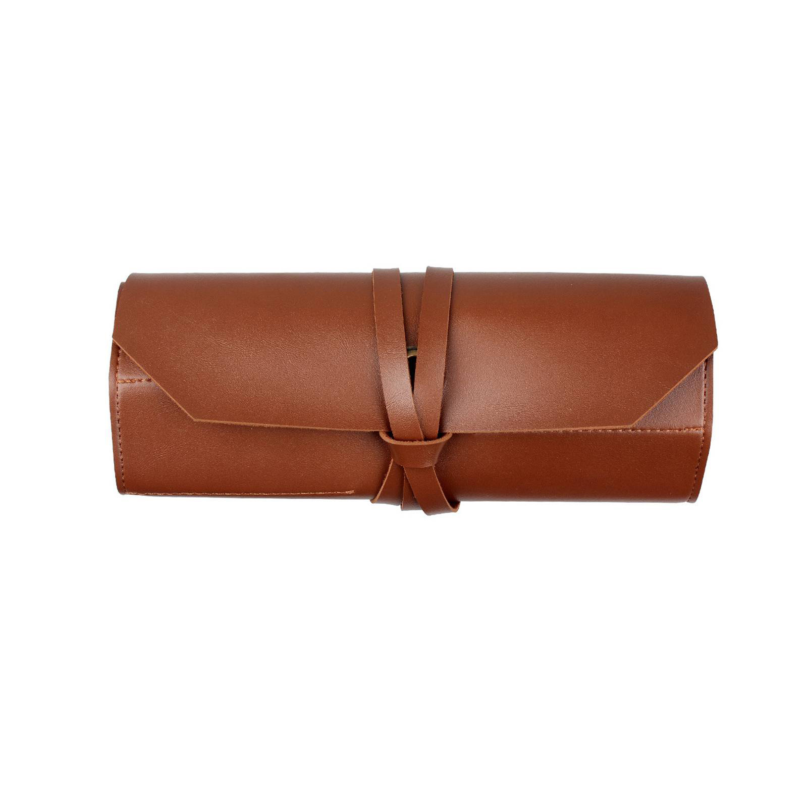 Pochette à outils enroulable en PVC, organisateur pliant multifonctionnel, marron
