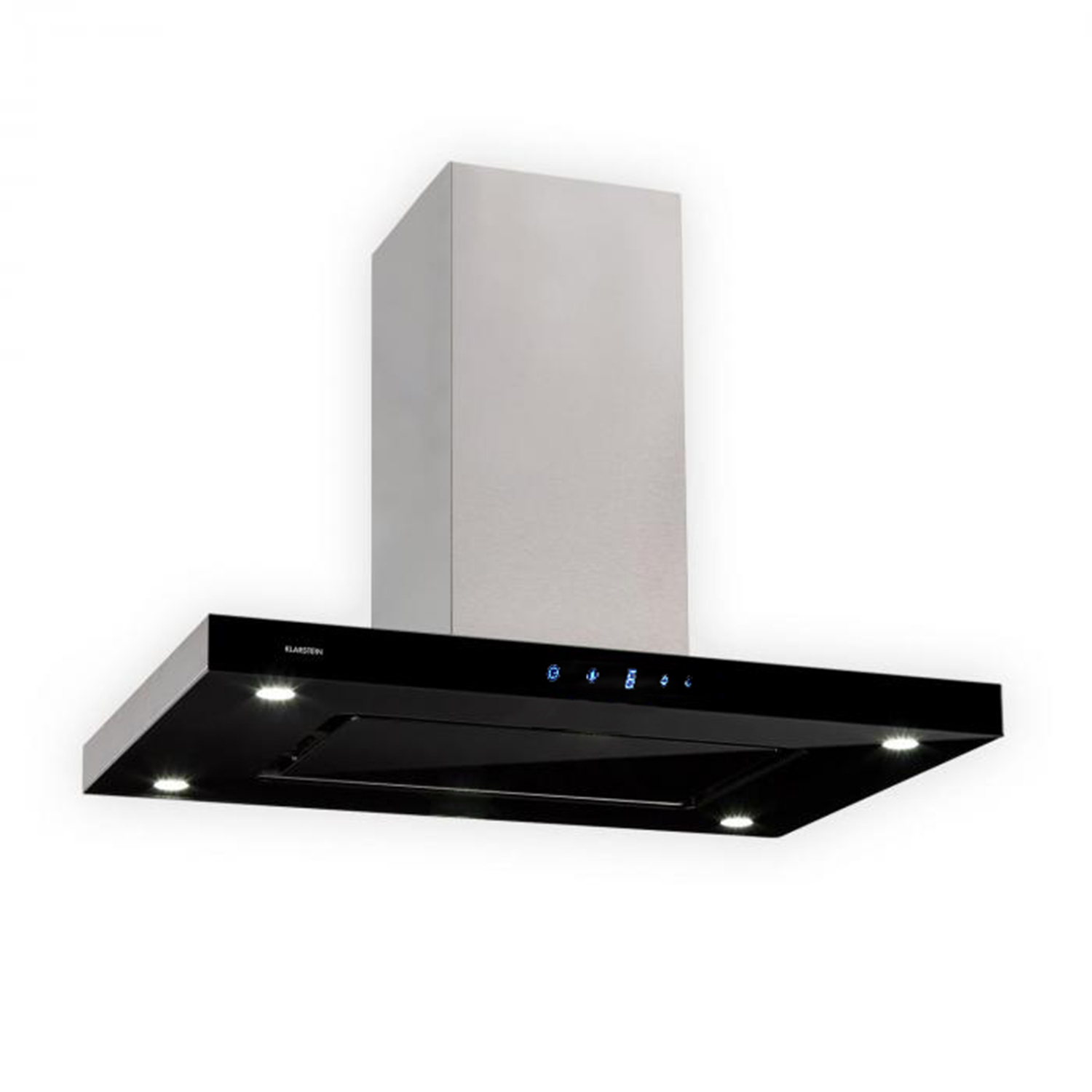 Klarstein Valeria Island Cooker Hood 230w, Up To 650 M³/h, 3 Speed Settings, Led Lighting, Touch Control, Glass, Stainless Steel, Energy-efficient,