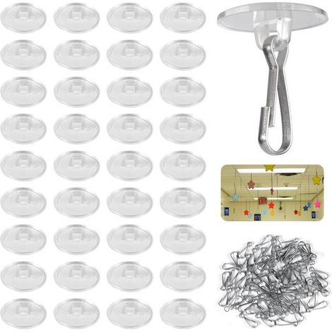 Crochets adhésifs auto-adhésifs transparents sans perçage, ventouse ronde, lot de 100