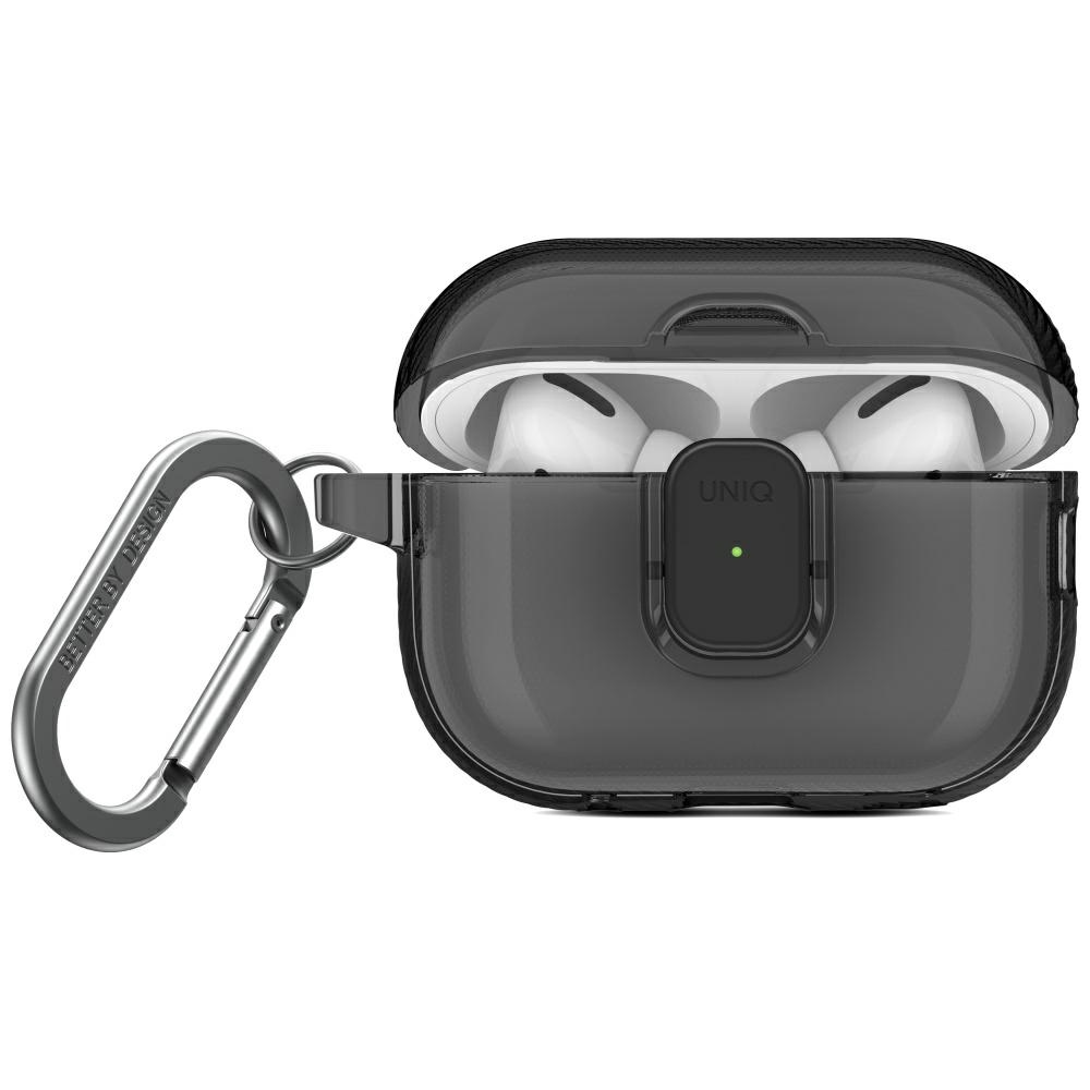 Uniq Case Glase Pro for AirPods Pro 2 Lock Case smoke (Kopfhörer Hülle), Kopfhörertasche + Schutzhülle, Grau - Bild 3
