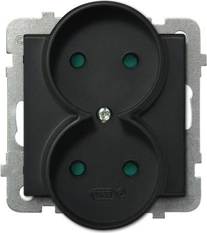 Ospel Sonata Doppelsteckdose B/U Schwarzmetallic Gp-2Rr/M/33
