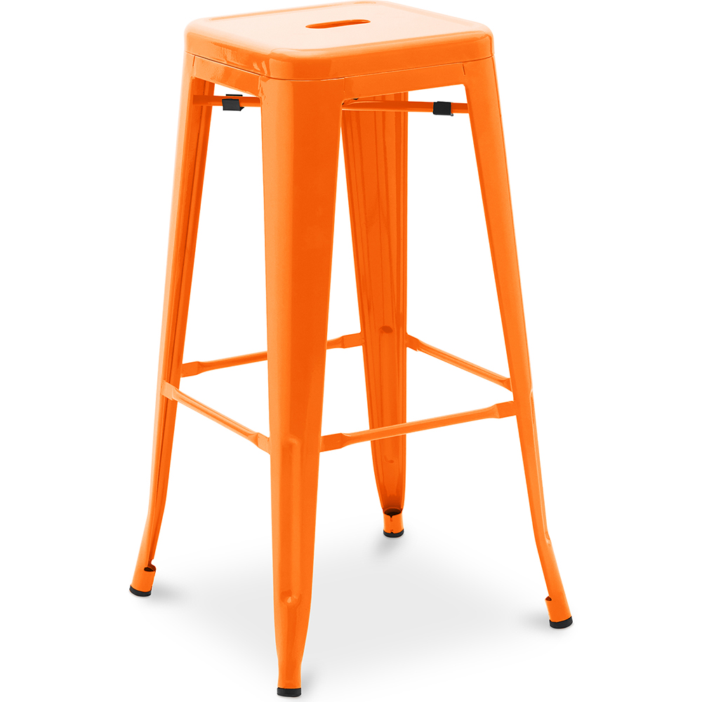 Tabouret De Bar - Design Industriel - 76cm - Stylix Orange