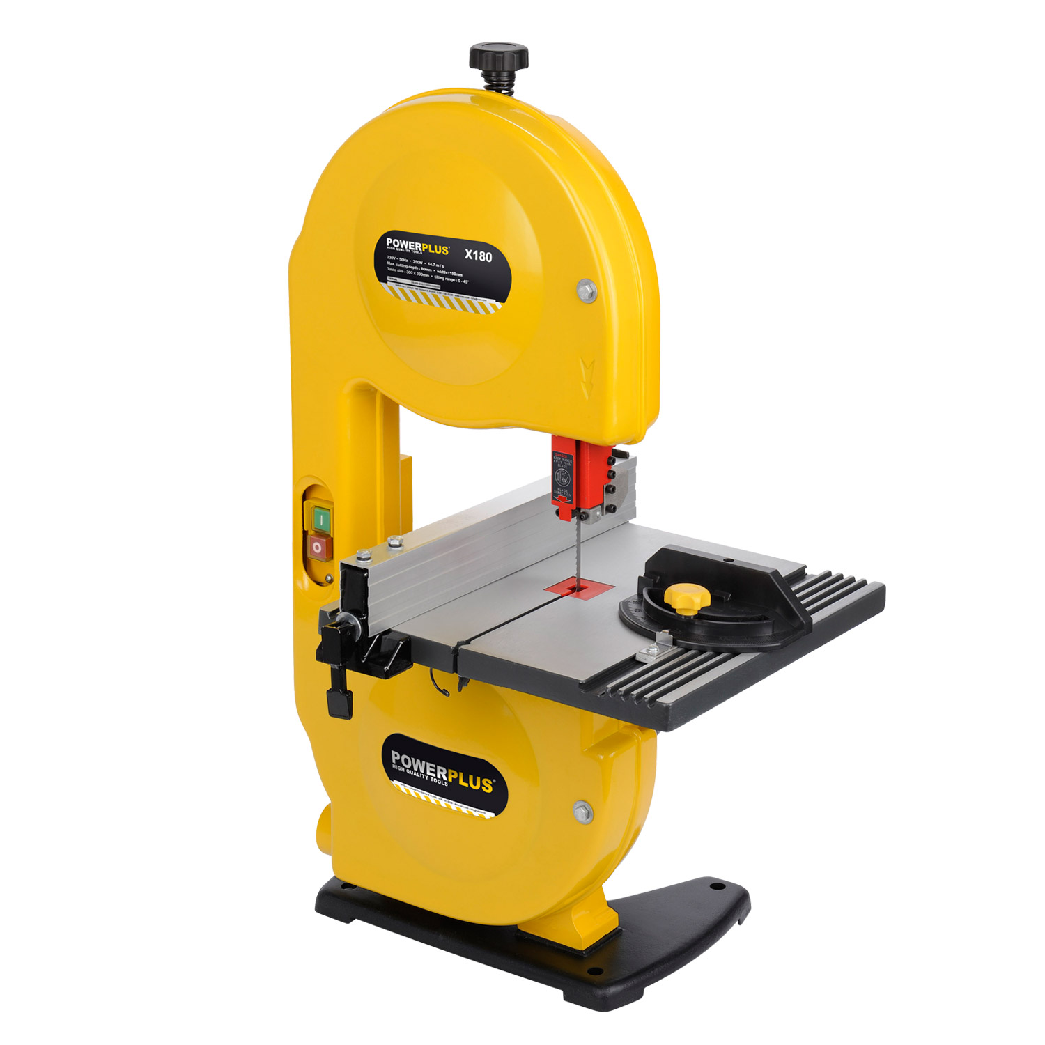 Powerplus Bandsäge Säge 350 Watt - Schneidtisch 30x30cm + Sägeblatt Varo