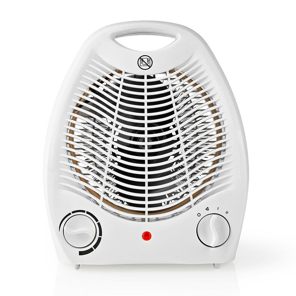 Termoventilatore 2 Livelli Di Riscaldamento Livello Aria Fredda Riscaldatore 20 M² Di Protezione Dal Surriscaldamento, Cavo 110 Cm, Lxaxp 21,5 X 25,5 X 14 Cm Nedis Htfa13cwt