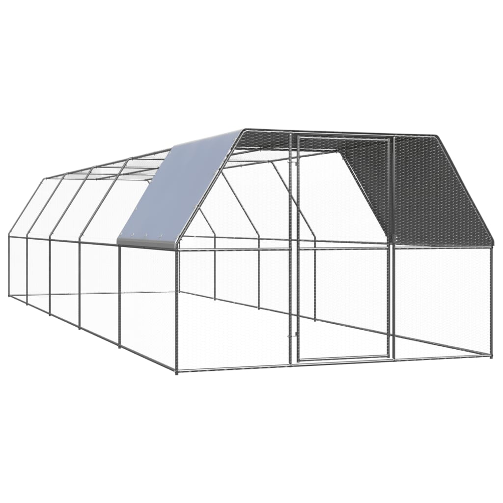 Outdoor-hühnerkäfig 3x10x2 M Verzinkter Stahl Vidaxl