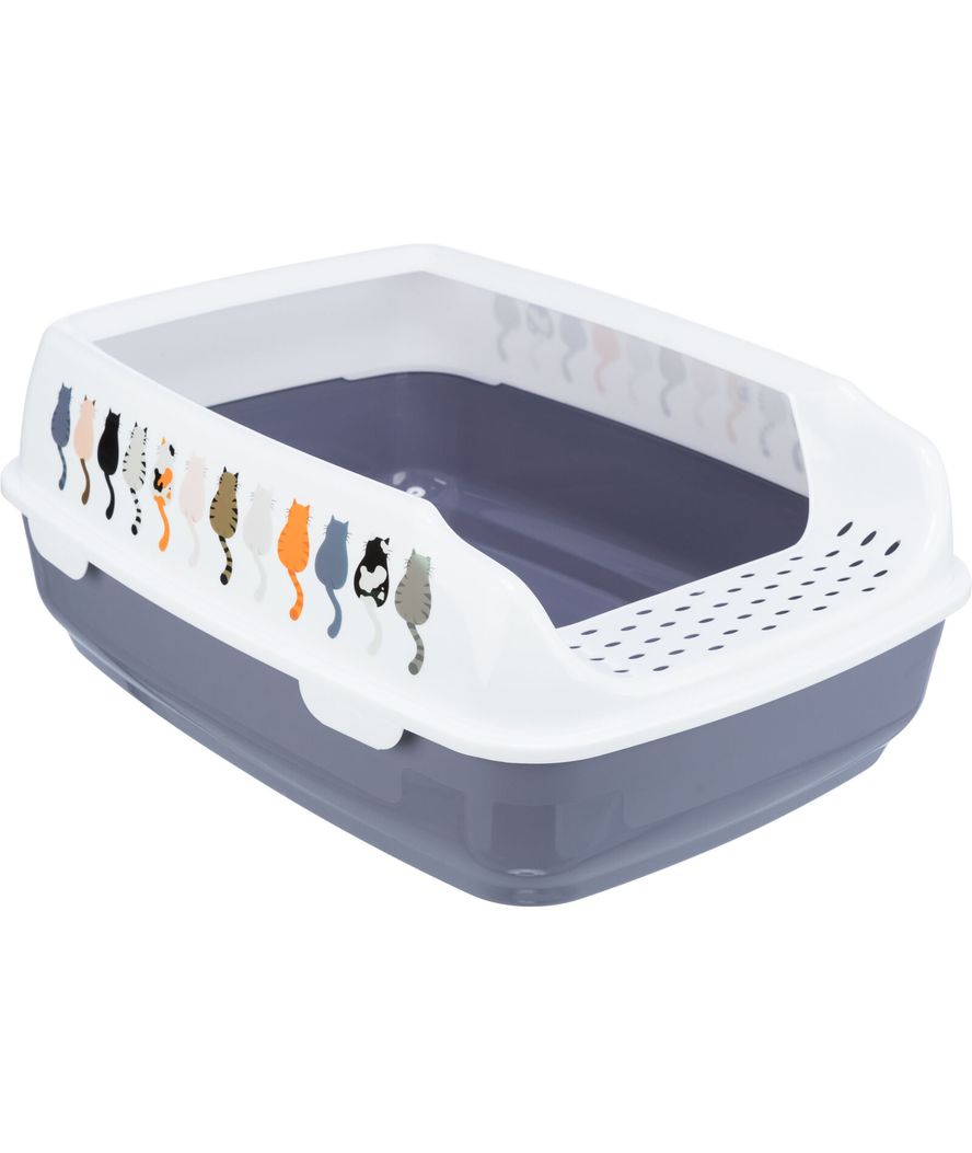 TRIXIE Katzentoilette Delio, mit Rand, Bedruckt, 38 × 20 × 50 cm, lila/weiß - Bild 8