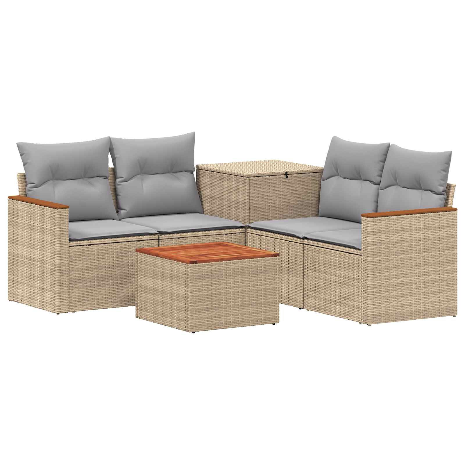 Vidaxl Beige Sofa Set 6 Stk. Und Hellgrau 55 X 55 X 37 Cm