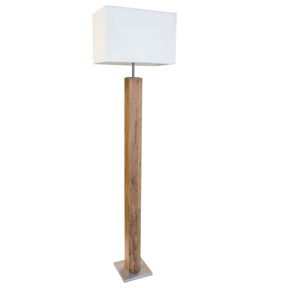 Stehlampe Stehleuchte Wohnzimmerlampe Aufbau Silber Mdf Holzoptik Textil H 150cm