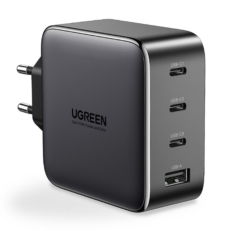 UGREEN USB-A+3xUSB-C 100W GaN Tech Schnell-Ladegerät, schwarz - Bild 6