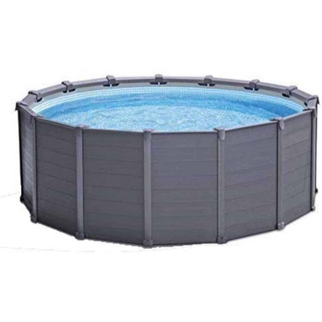 Intex – Piscine hors sol ronde 478 cm – Hauteur 124 cm – PVC SUPER-TOUGH triple couche – Capacité 16 805 litres – Structure acier galvanisé