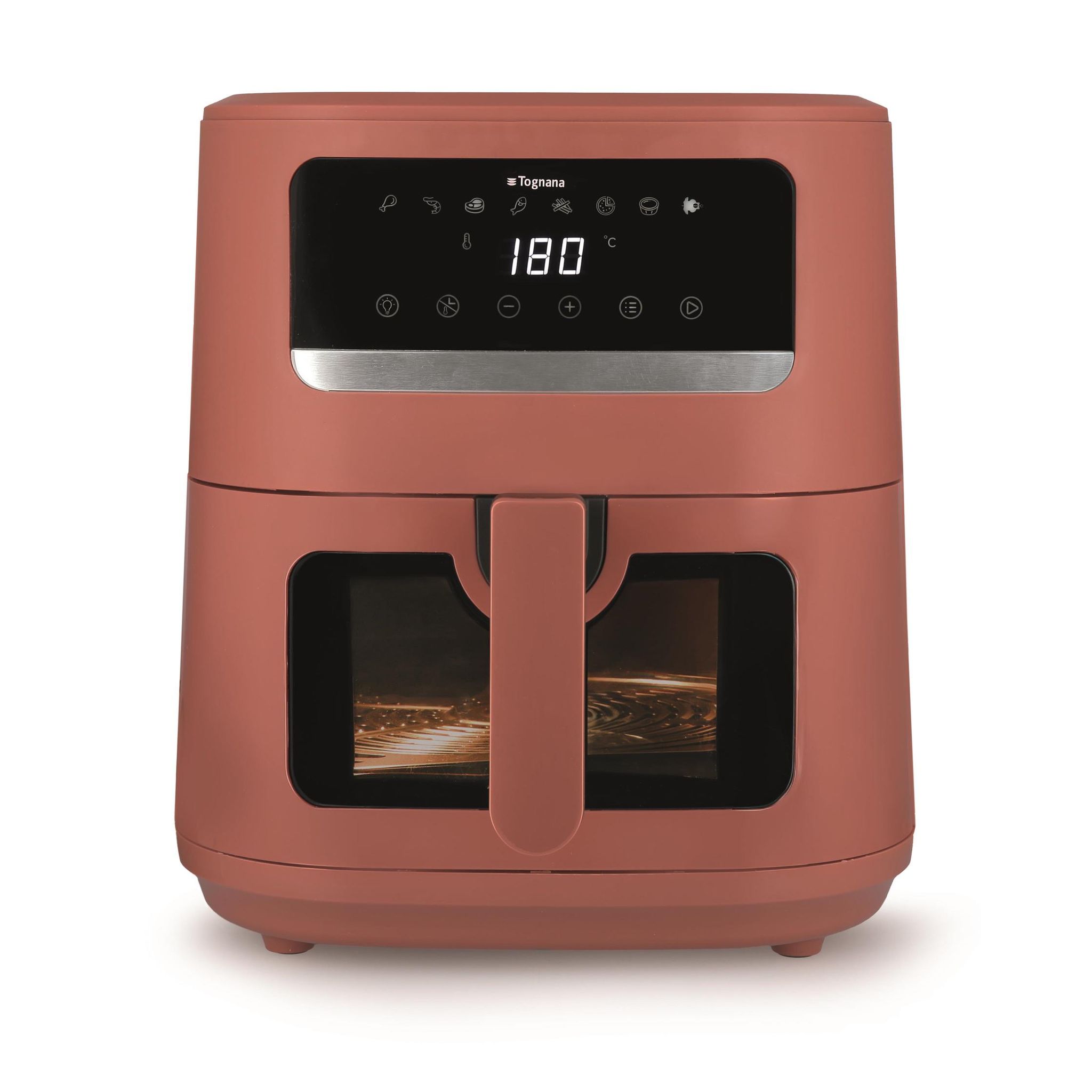 Friggitrice ad aria TOGNANA IRIDEA, 8 L, 2000W, programmi preimpostati, doppia resistenza, Rosso mela