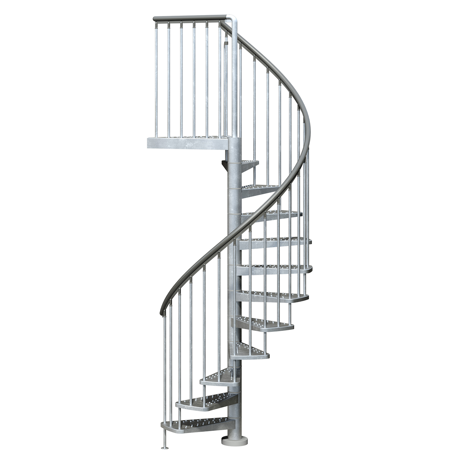 Dolle Aussentreppe Gardenspin 246-282cm Geschosshöhe 11 Stufen Metall gelocht Aussen-Ø125cm - Image 3