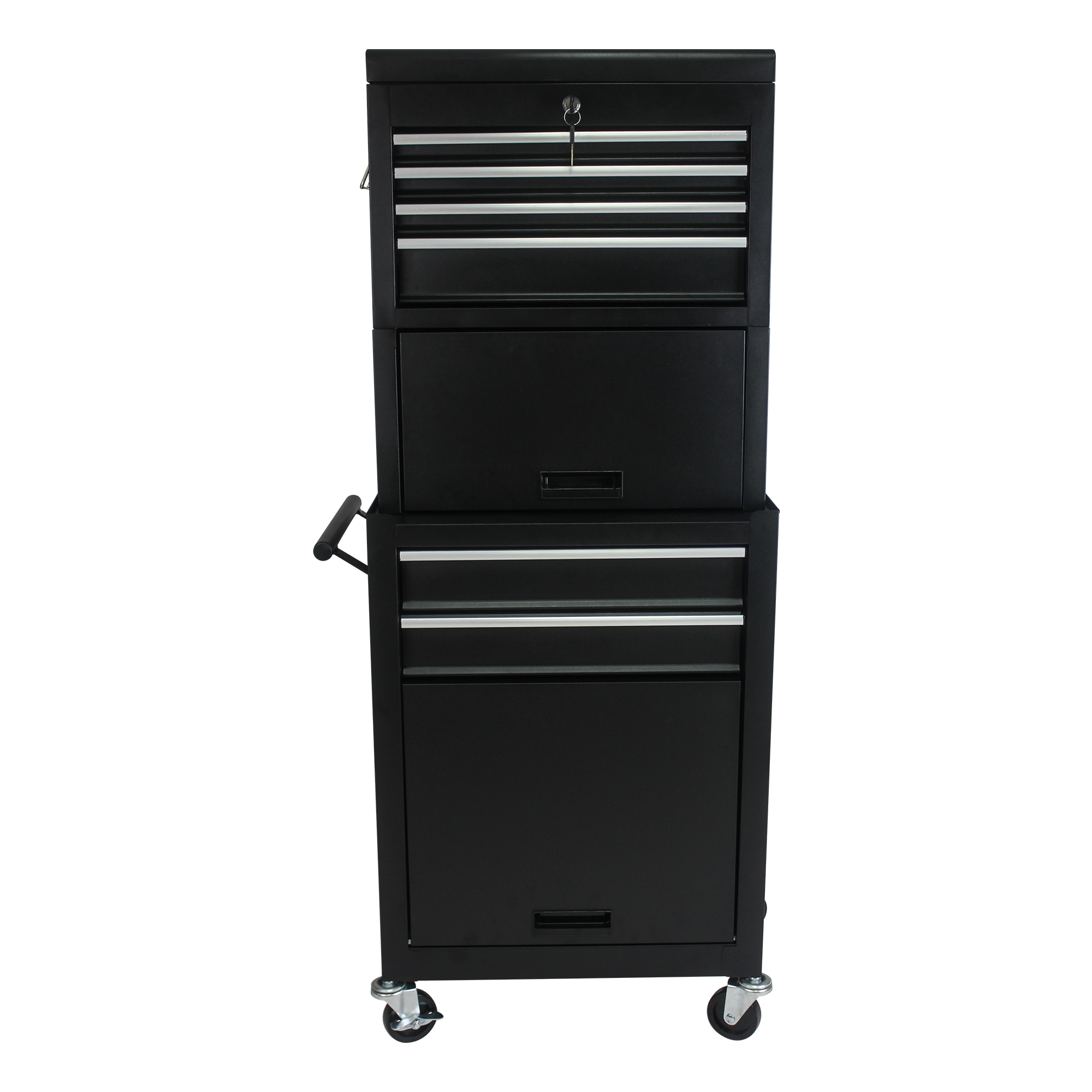 Armoire à outils roulante en acier noir, 6 tiroirs, 60x33x110 cm, charge 100 kg