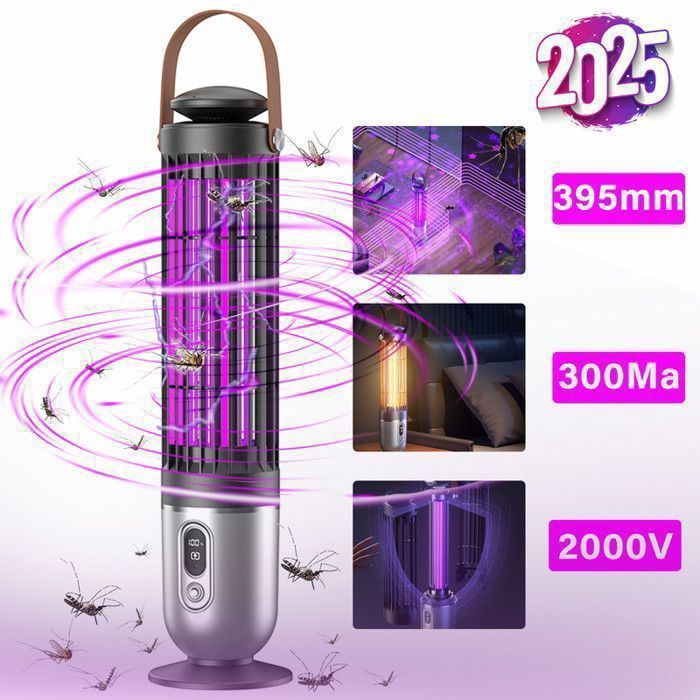 Lampe Anti Moustique 2000v Uv Tueur D'Insectes Électrique Répulsif Efficace, Convient Pour Intérieur Et Extérieur Portée 100m²