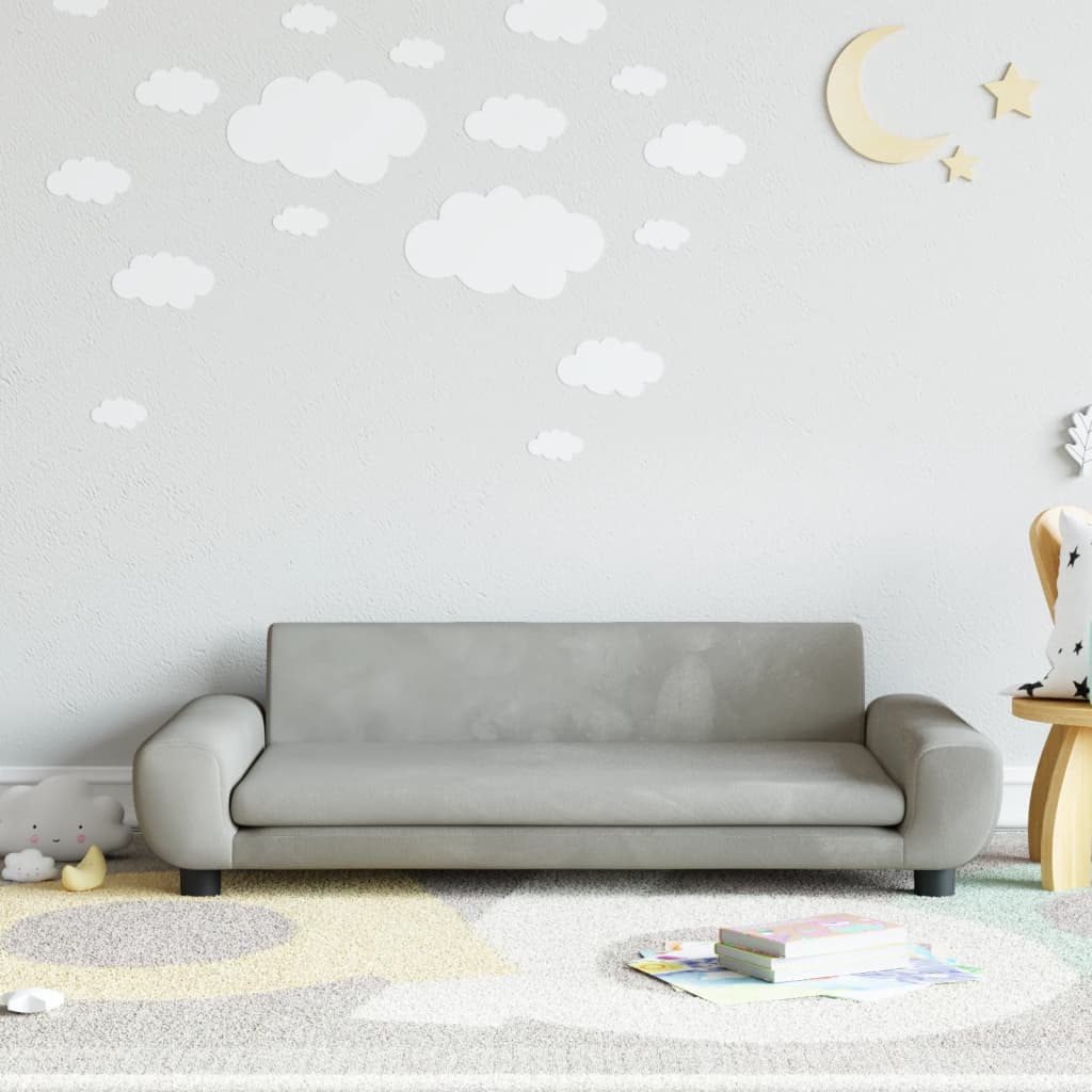 Canapé Pour Enfants Gris Clair 100x54x33 Cm Velours