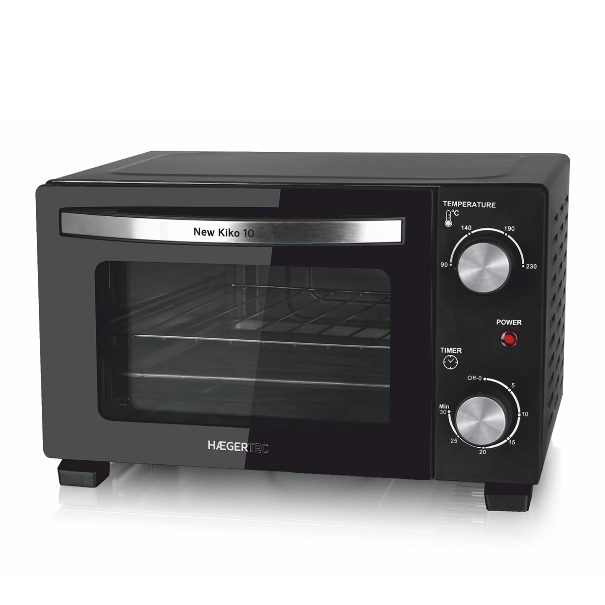 Haeger Schwarz Minibackofen New Kiko 10L 800W Doppelglas Timer - Image 3