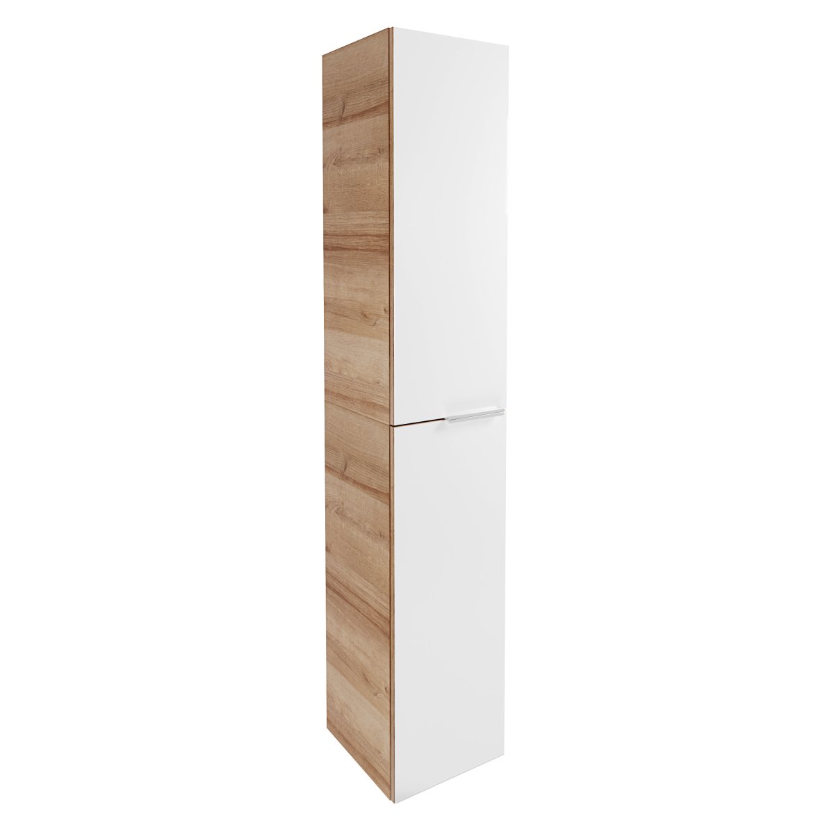 Fackelmann - B.brillant Hochschrank 30cm - Ast Eiche - Glas Weiß