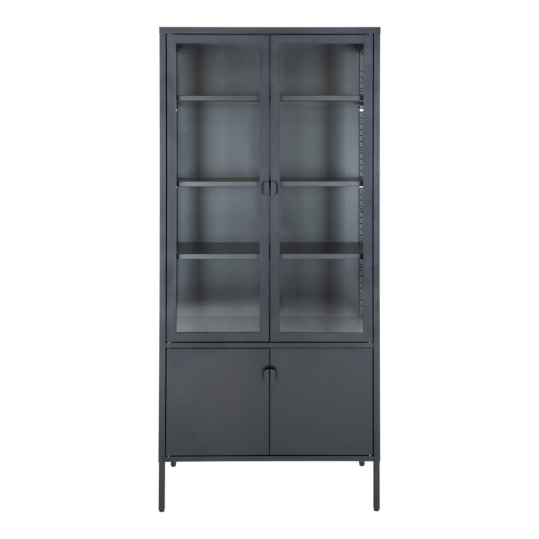 Ebuy24 - Brisbane Vitrinenschrank 4 Türen Schwarz.