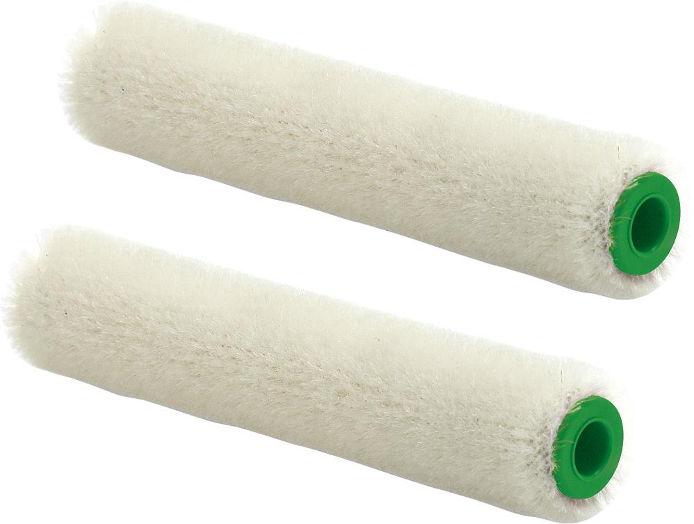 Nölle Profi Brush Weiß - Lackierwalzen Velours, 10 Cm, 2Er-Set Florhöhe 4 Mm, Steckbügel-System 6 Mm