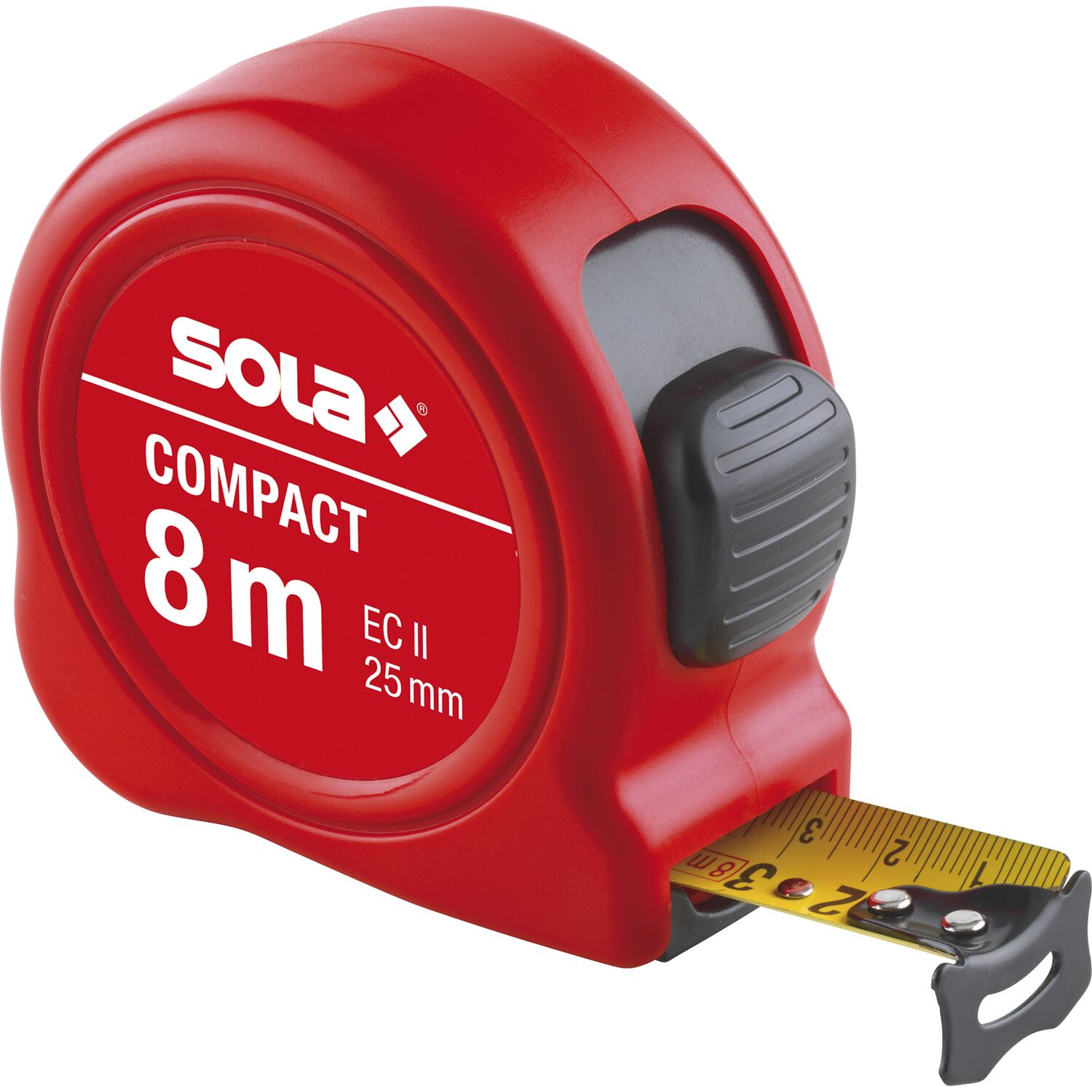 Sola Rot Compact Roll-Maßband Rollmeter 8M Mit Eg-Prüfzeichen-Genauigkeit 2