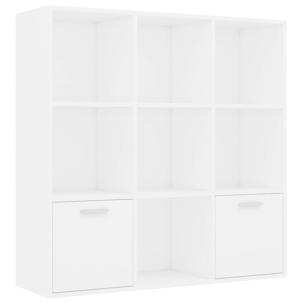Book Cabinet White 98x30x98 Cm Engineered Wood Vidaxl