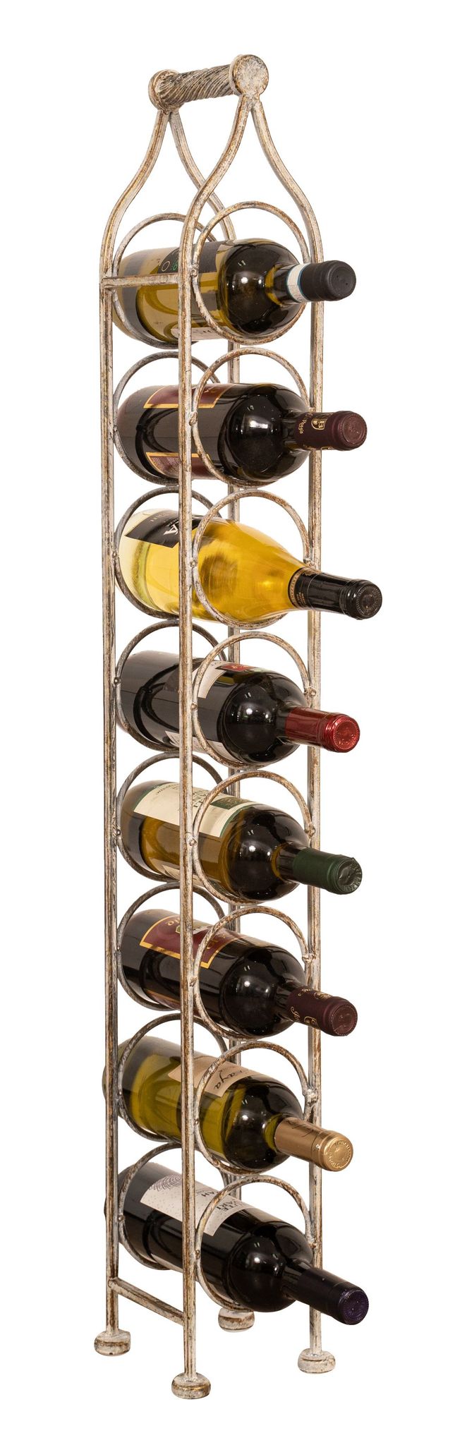 Porta Bottiglie Vino In Ferro Battuto Cantinetta Porta Spumante 105x15 Cm Espositore Porta Vino Da Terra 8 Bottiglie Enoteca